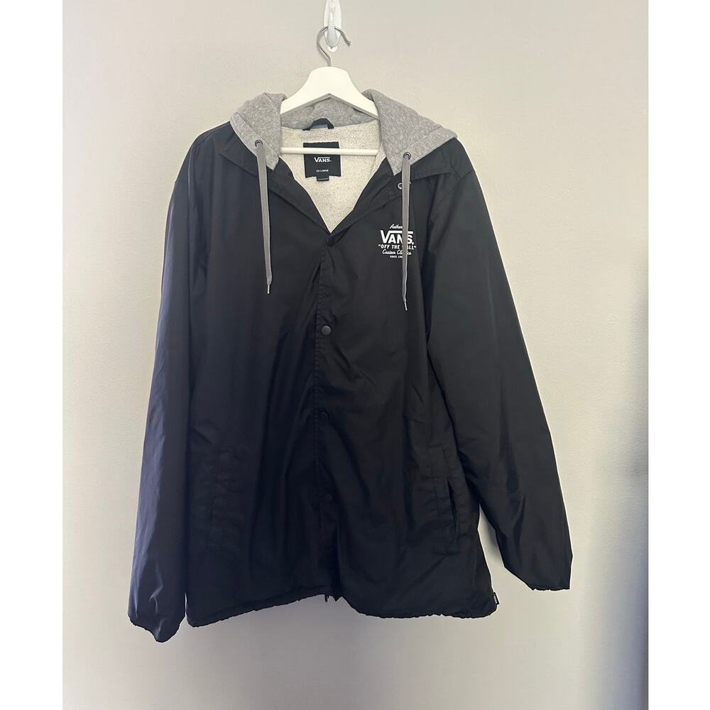 Vans Black Windbreaker with Hooded size XXL